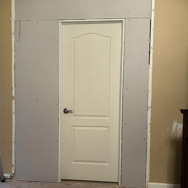 a door that has been framed and installed